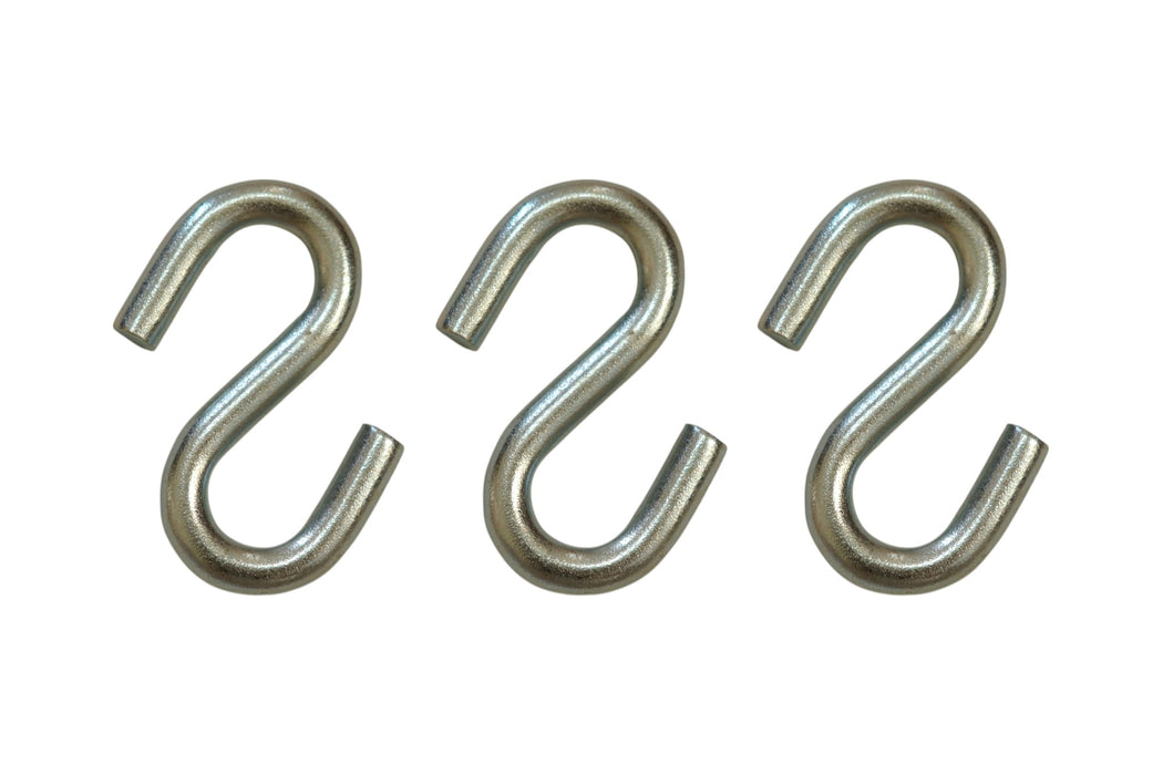 Heavy Duty Steel S Hooks - 0.37" D x 3.11" H – 2500 lb Capacity – Thick 20Mn2 Steel